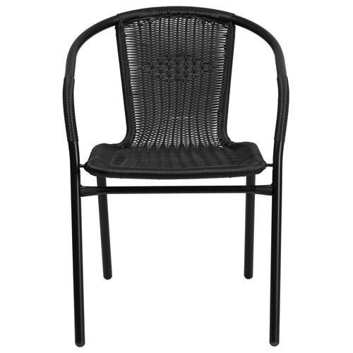 Rattan Indoor-Outdoor Restaurant Stack Chair, Multiple Colors